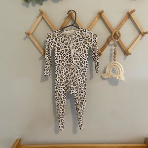 Angel Dear Ruffle Zippered Footie Leopard